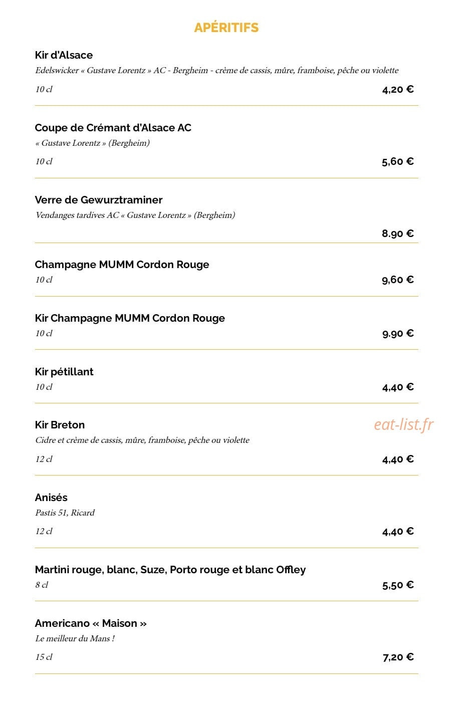 La Taverne Le Mans — carte page 17