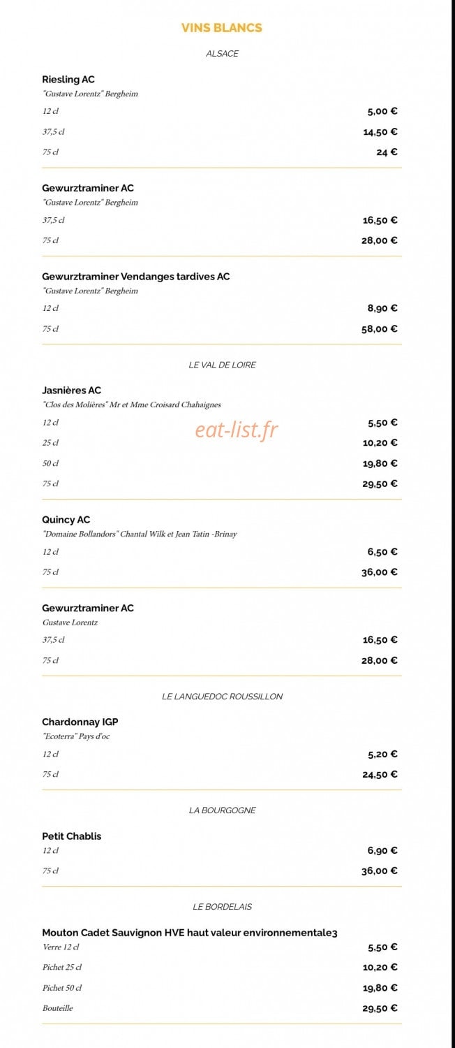 La Taverne Le Mans — carte page 16