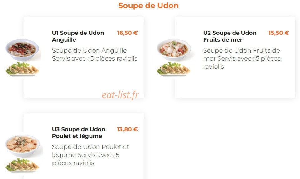 To sushi — carte page 1