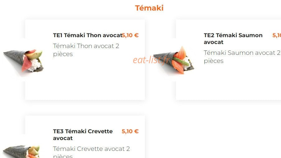 To sushi — carte page 3