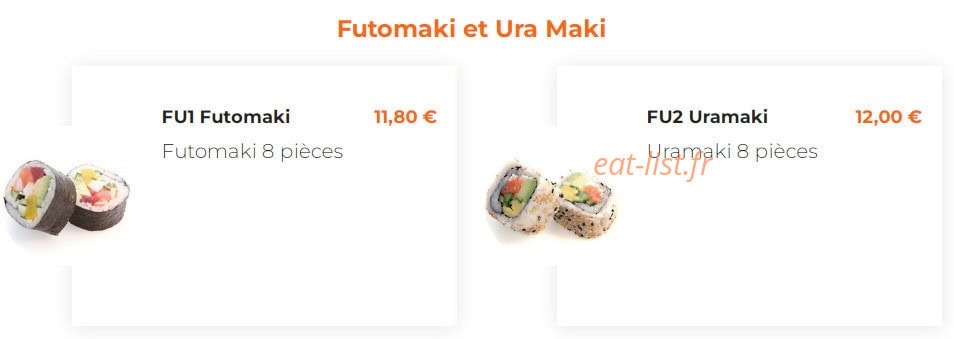 To sushi — carte page 5