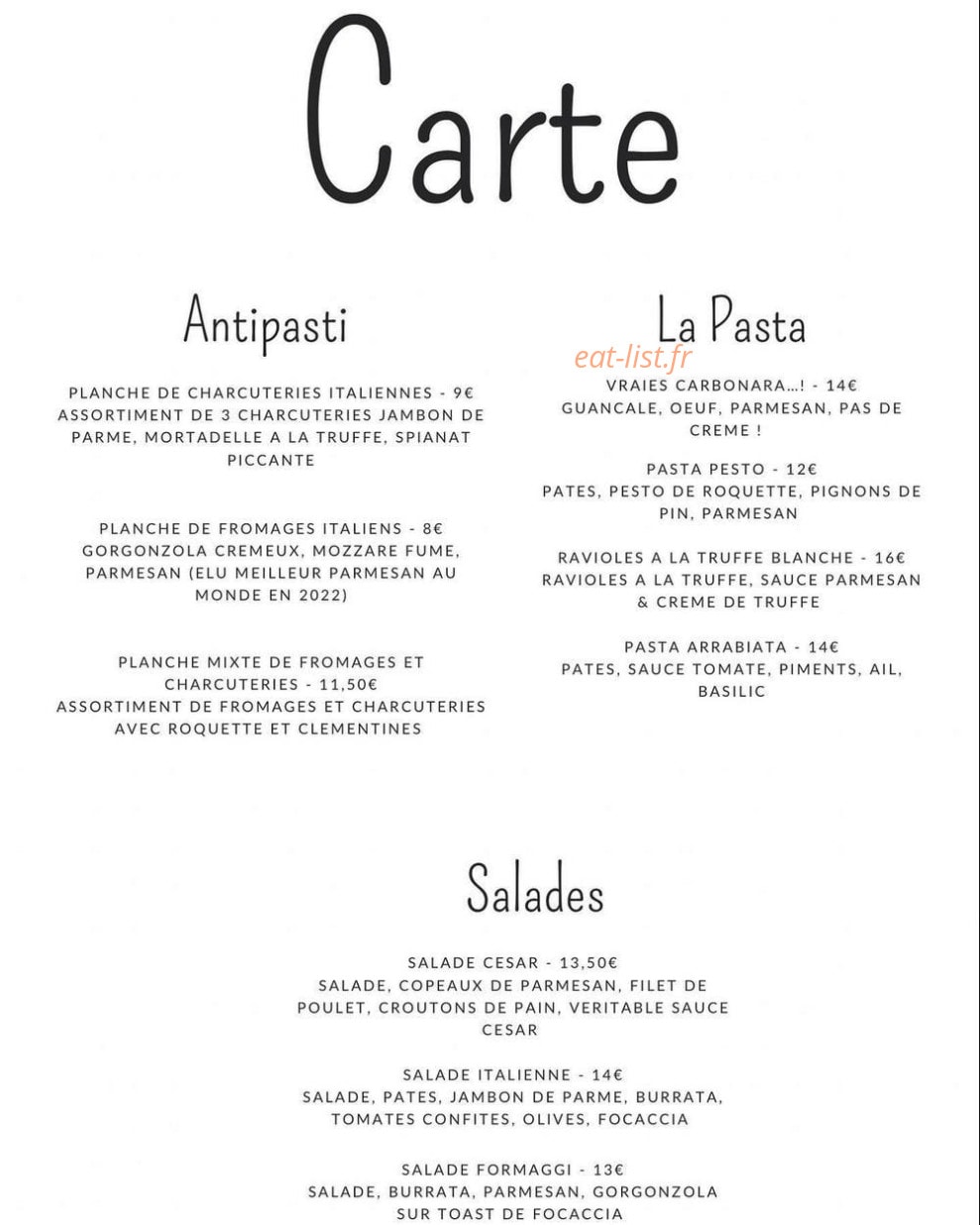 A Tavola ! — carte page 1