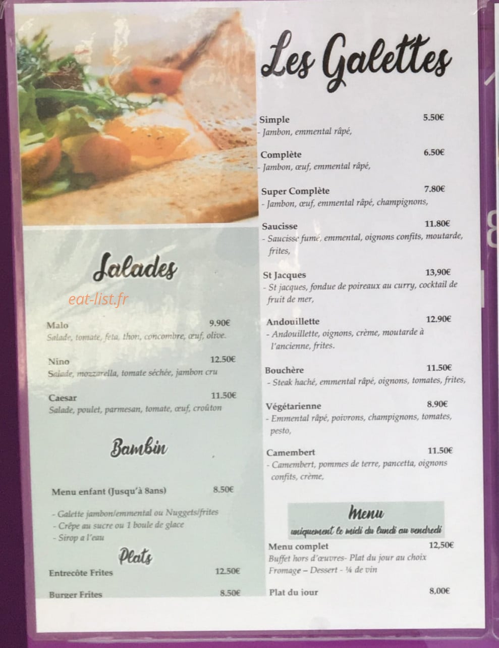 Le Purple — carte page 2
