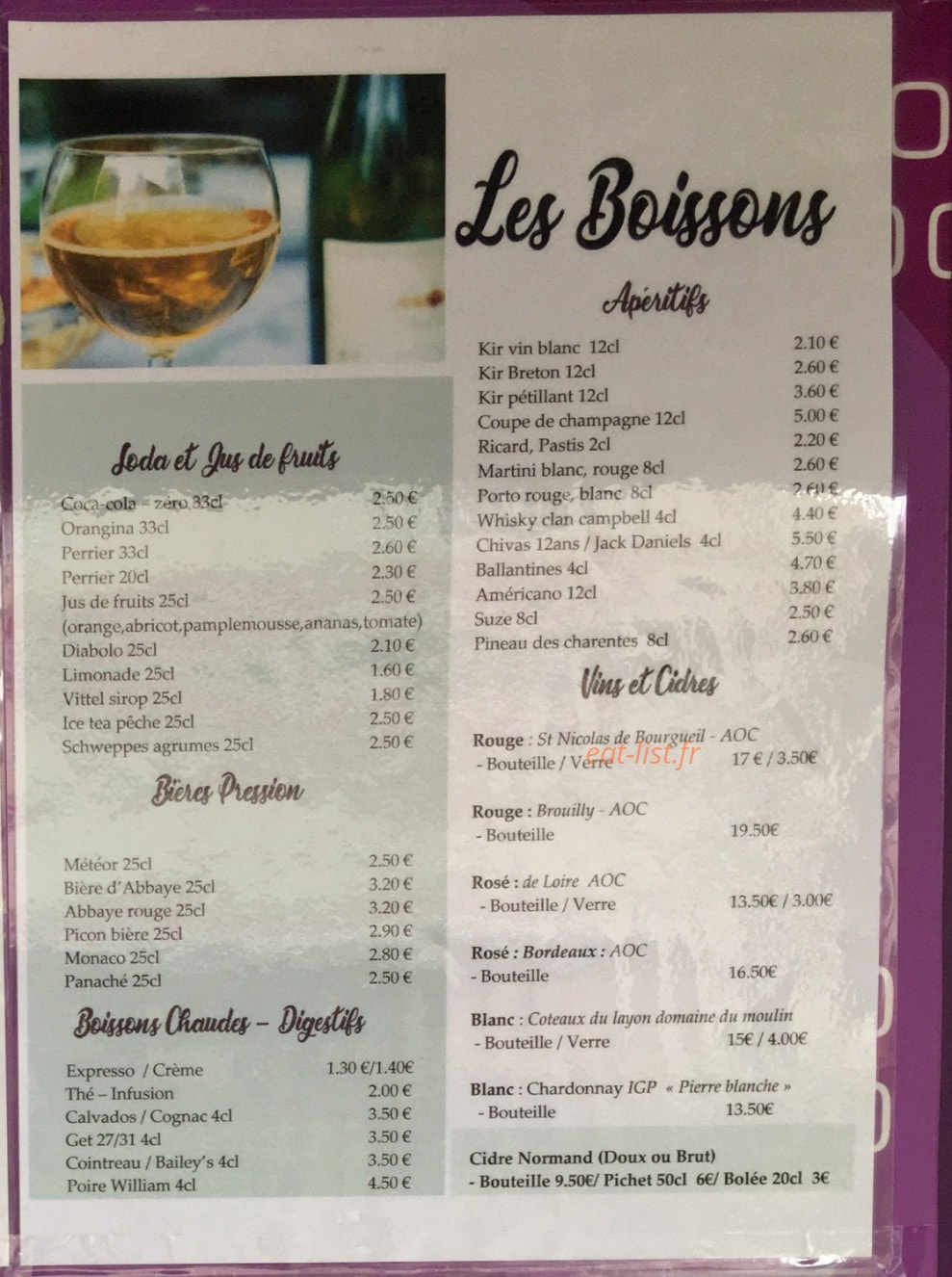 Le Purple — carte page 4