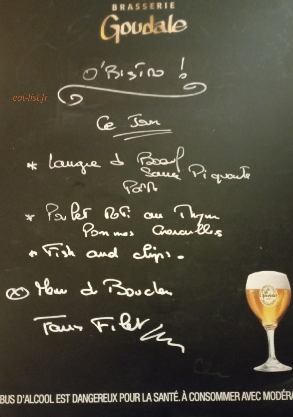 O'Bistrot du Saint Ellier — carte page 1