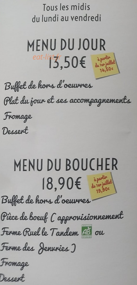 O'Bistrot du Saint Ellier — carte page 2