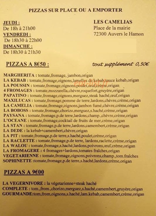 Les Camélias — carte page 1