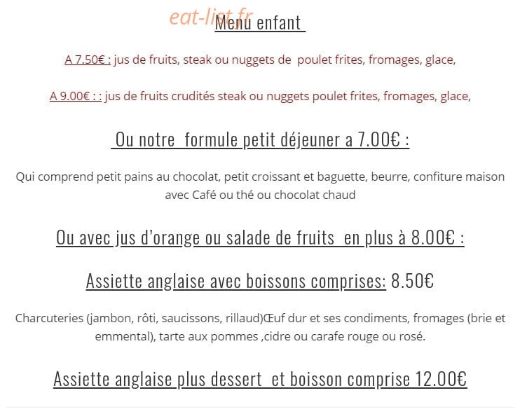 Auberge du braconnier — carte page 6