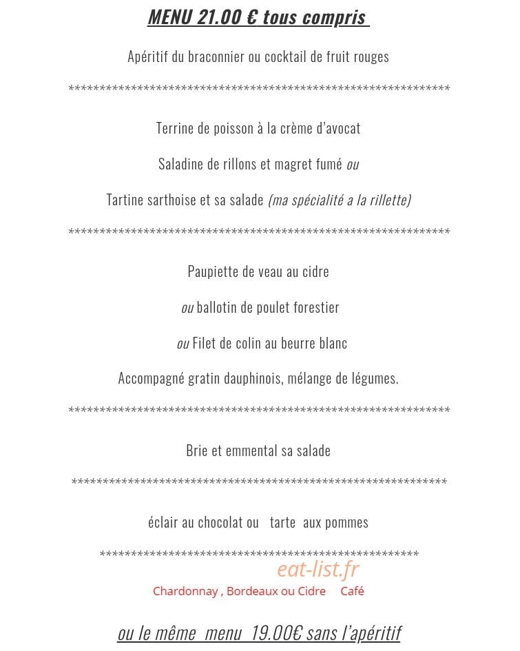 Auberge du braconnier — carte page 5