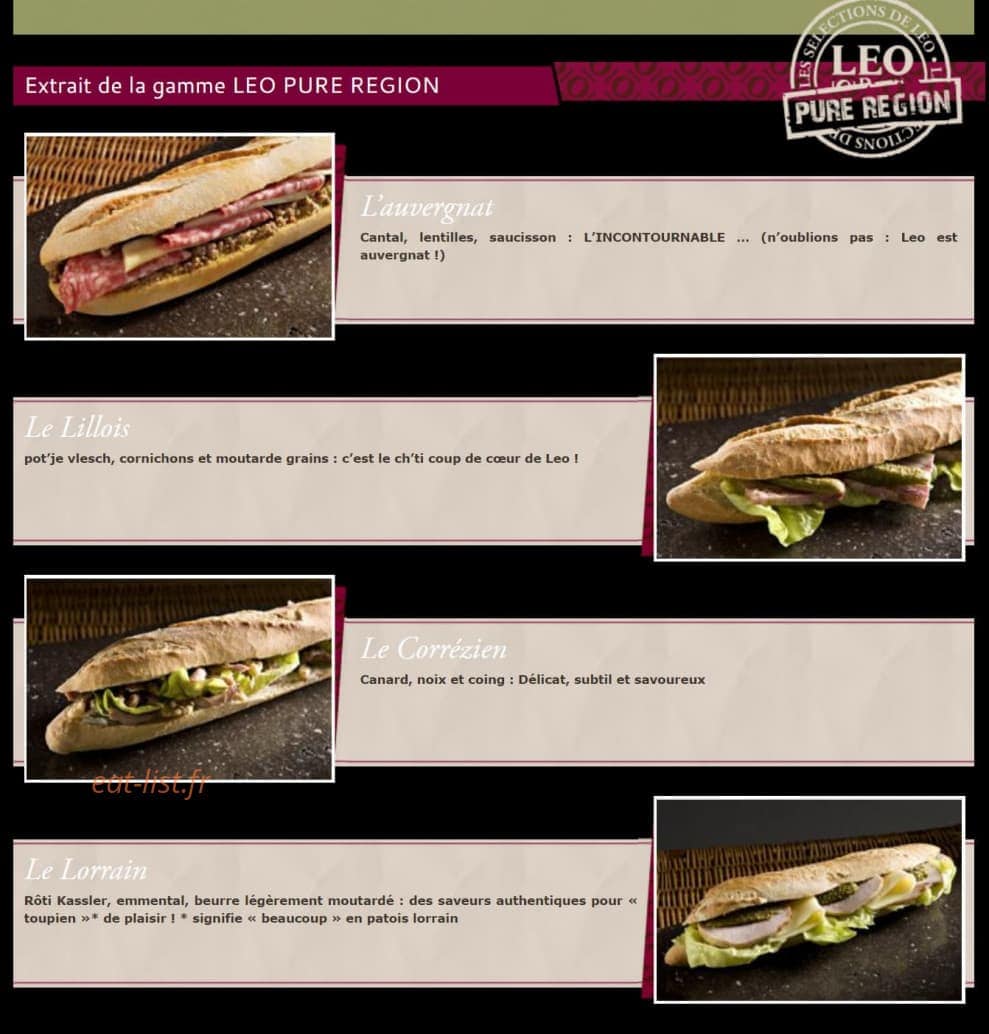 Leo Resto — carte page 1