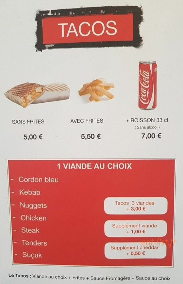 Doner Kebab — carte page 1