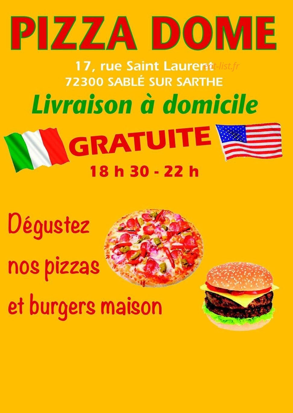 Pizza Dome — carte page 1