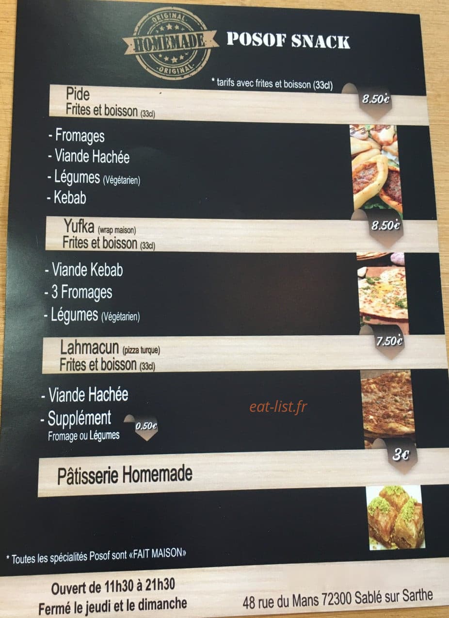 Posof Snack — carte page 2