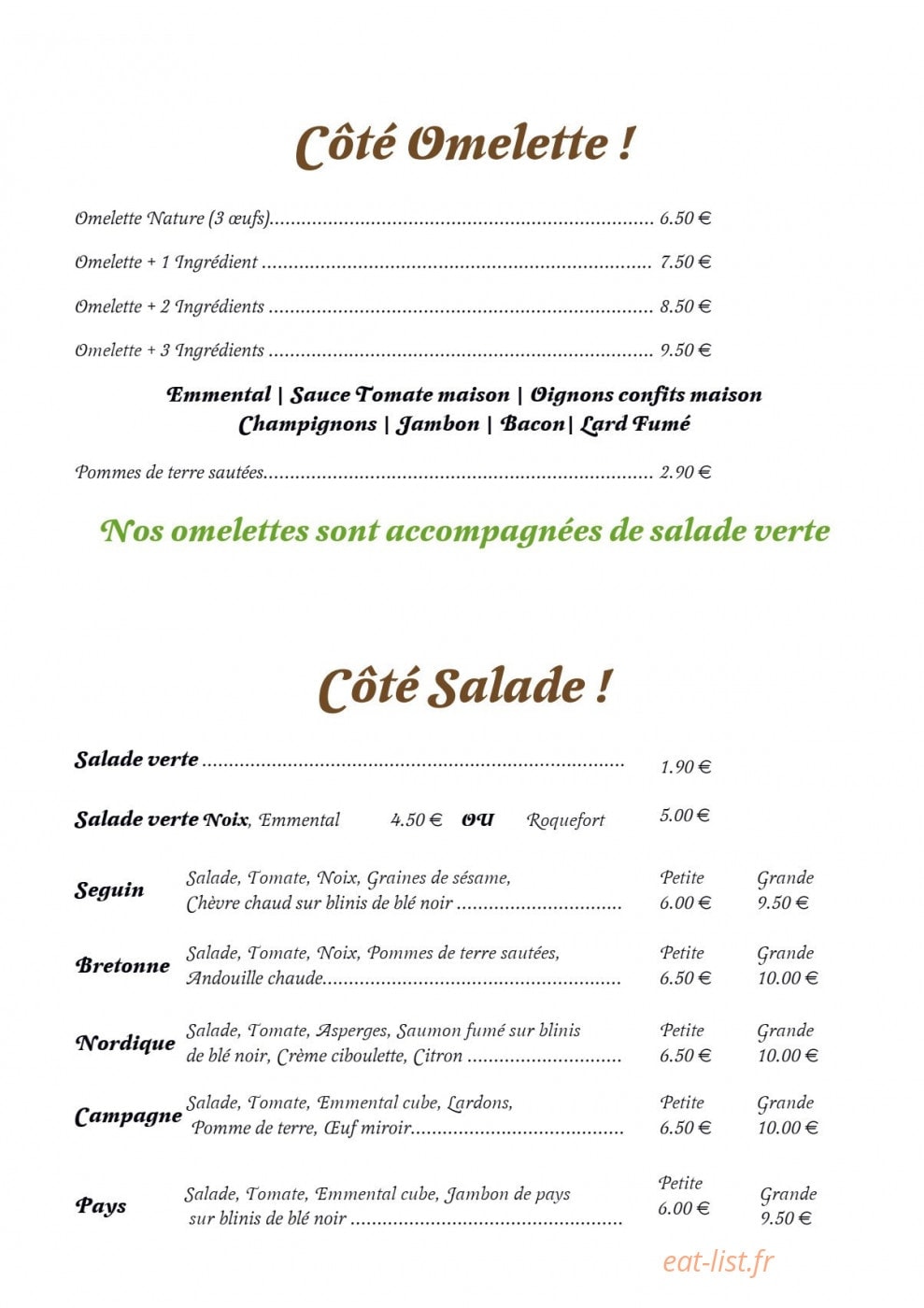 La Galetterie — carte page 2