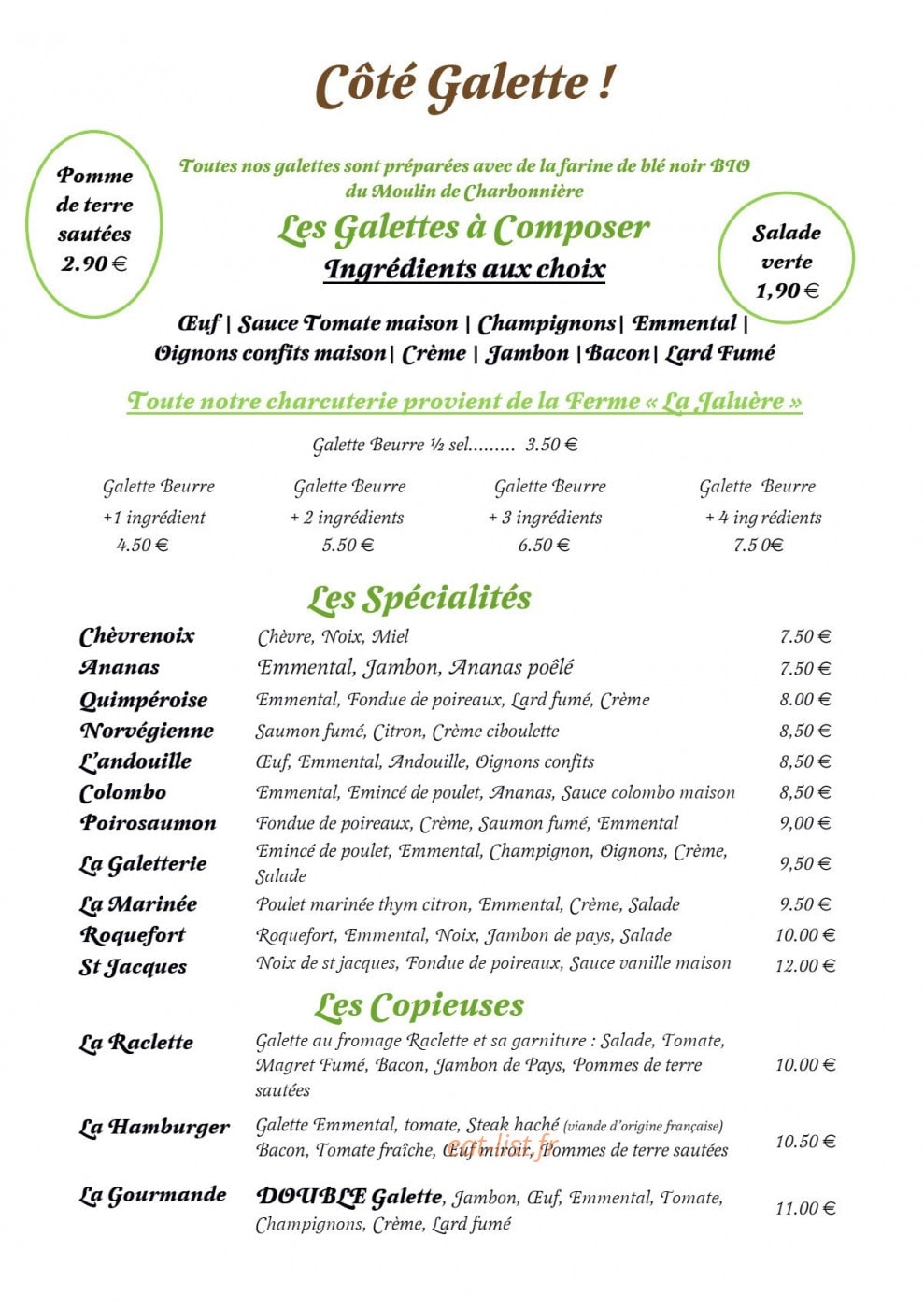 La Galetterie — carte page 3