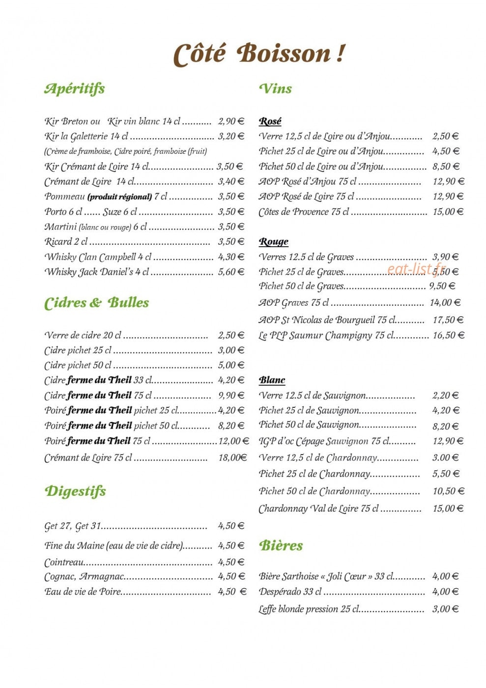 La Galetterie — carte page 6