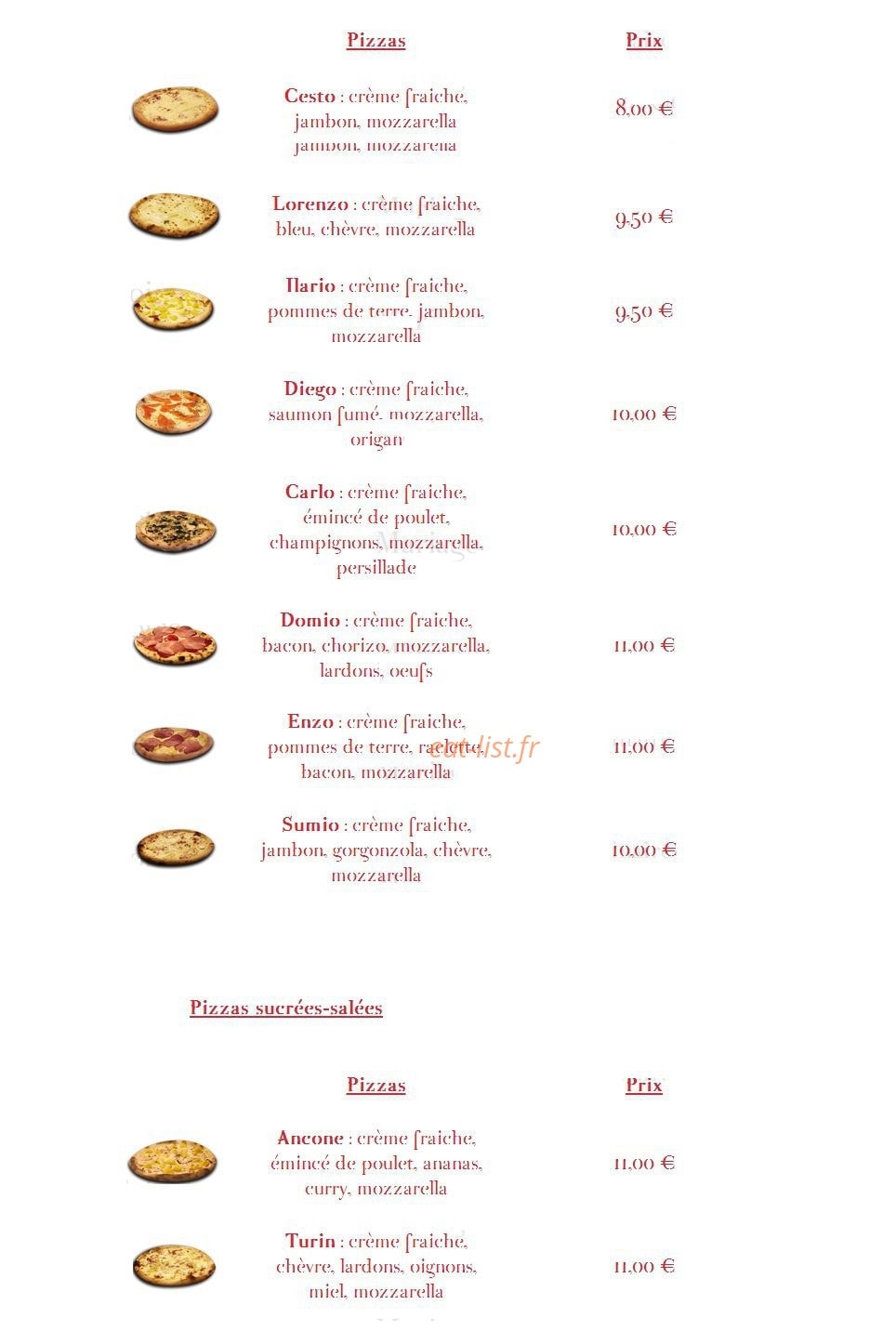 Pizza Benêto — carte page 2
