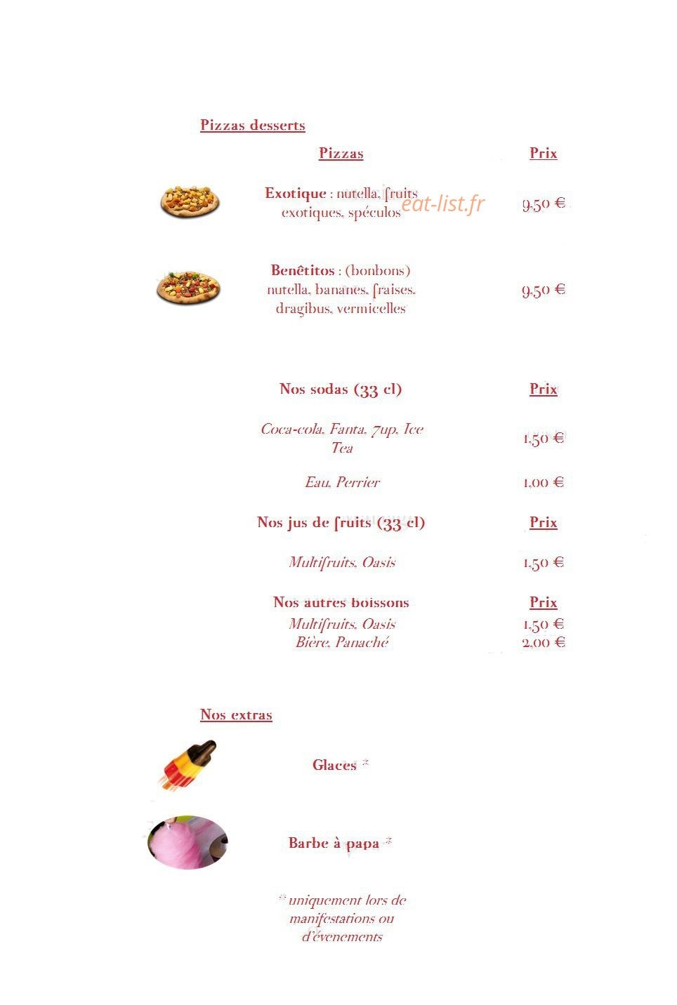 Pizza Benêto — carte page 3