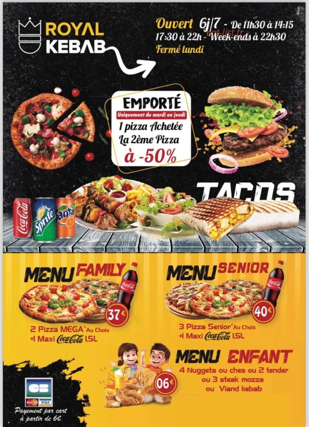 Royal kebab Pizza — carte page 5