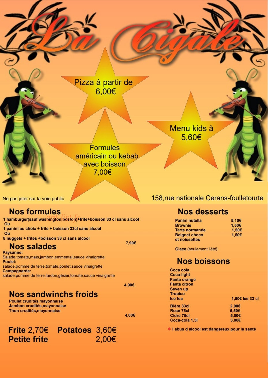La cigale — carte page 2