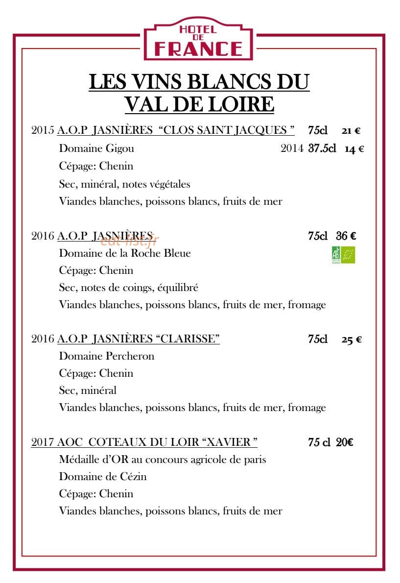 Le Relais de Ronsard — carte page 6