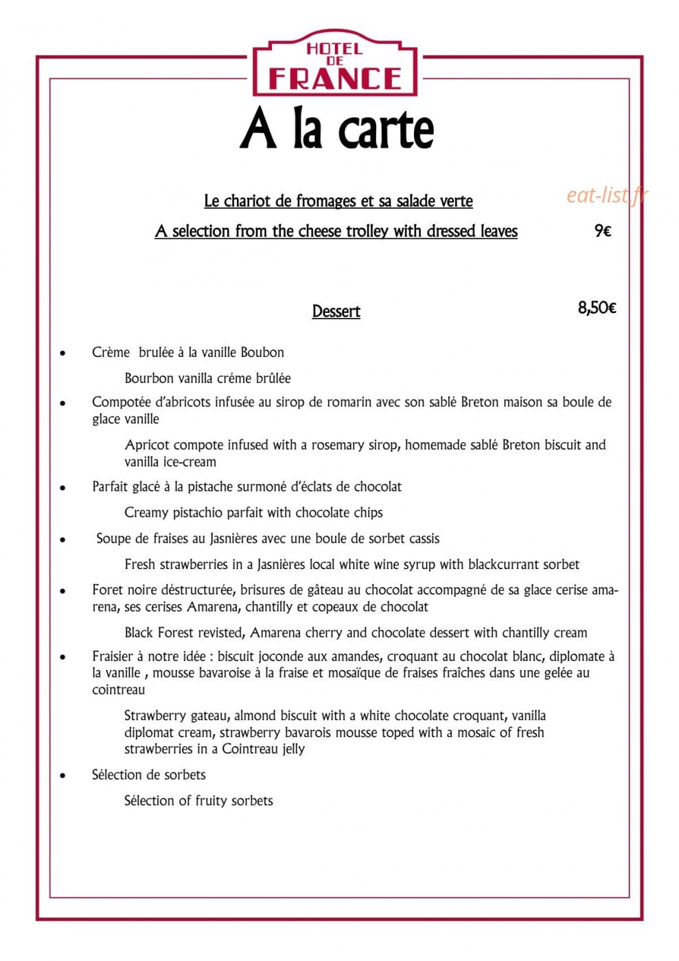 Le Relais de Ronsard — carte page 2