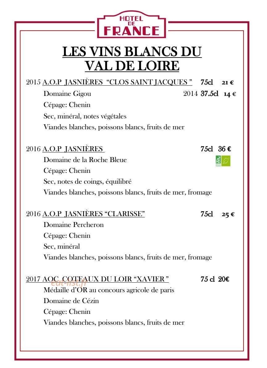 Le Relais de Ronsard — carte page 7