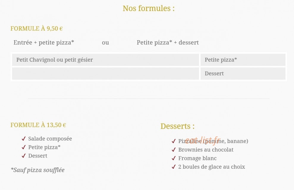 Restaurant La Grignote — carte page 1