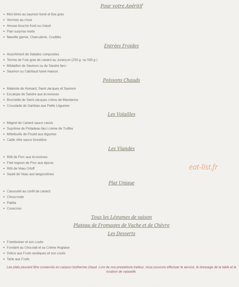 Au Jardin des Saveurs — carte page 2
