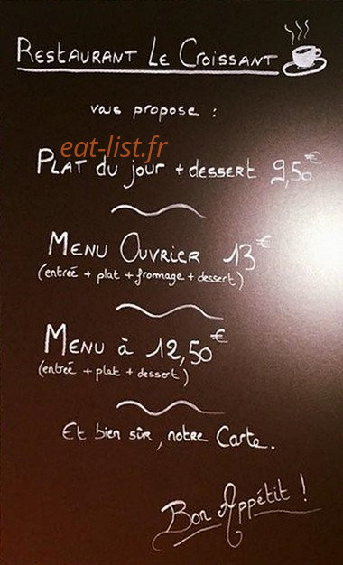 Le Croissant — carte page 1