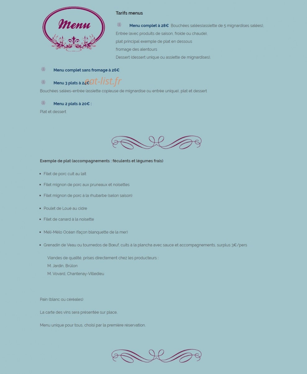 Louise-cuisine — carte page 1
