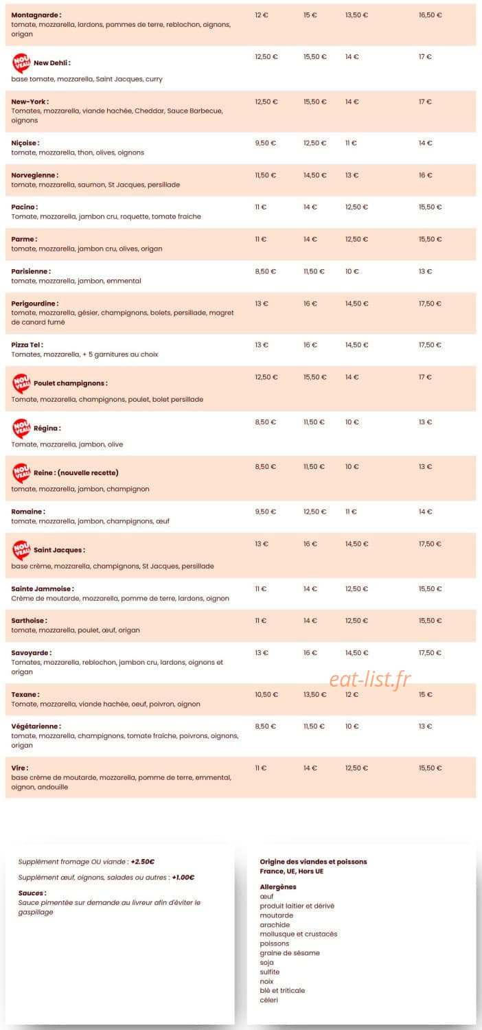 Pizzatel — carte page 2