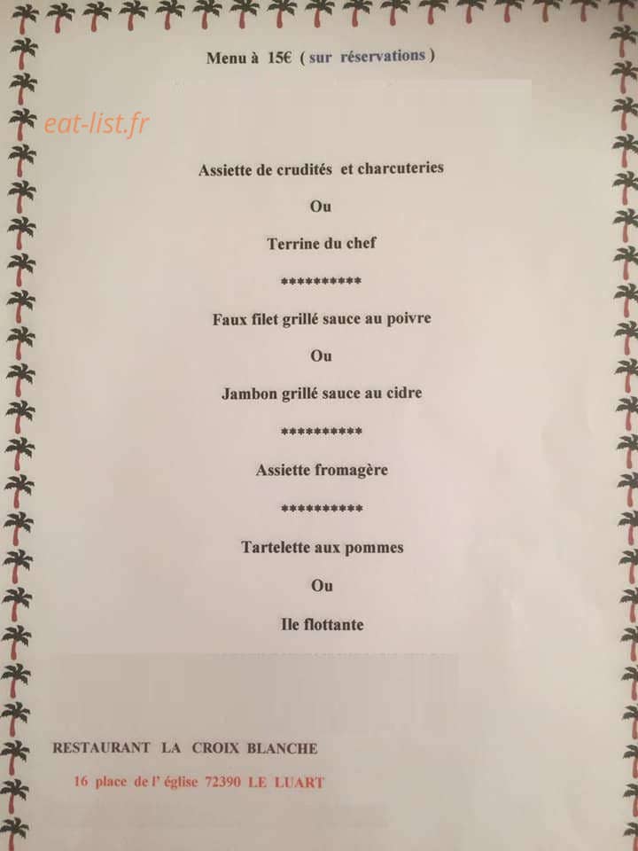 La Croix Blanche — carte page 2