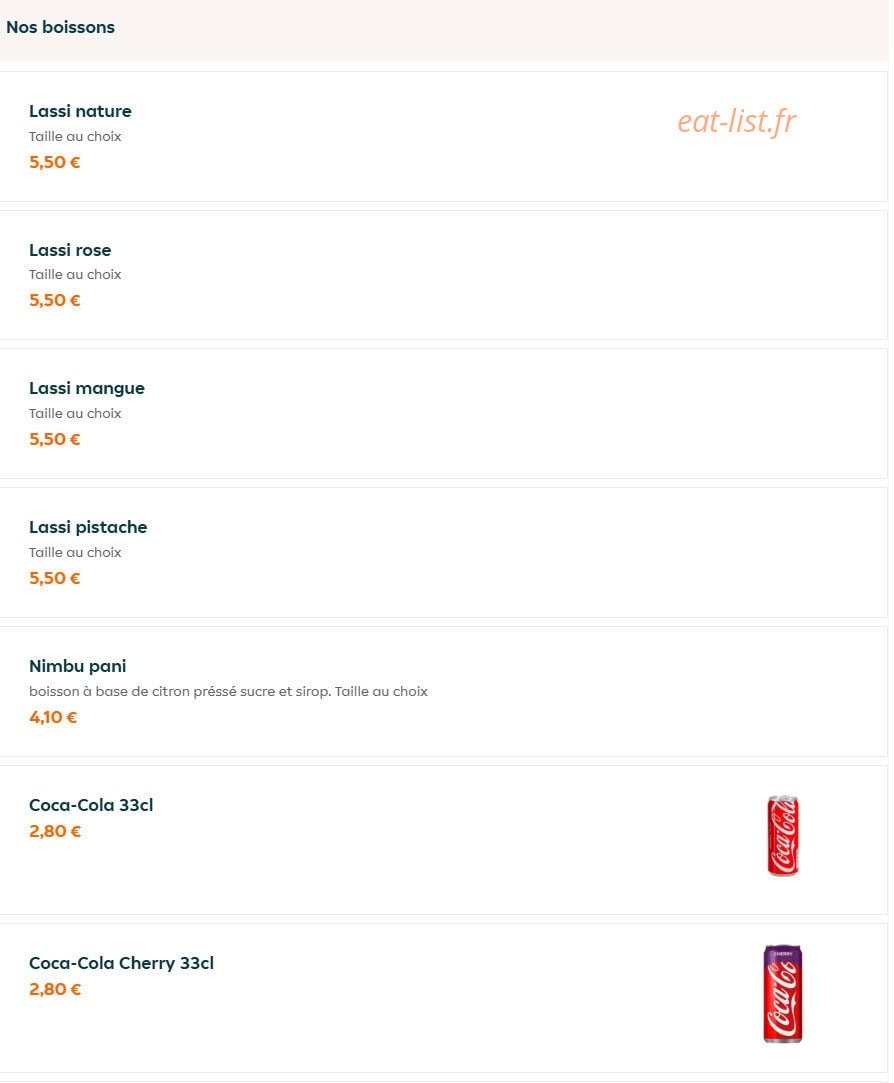 Fast Biryani — carte page 10