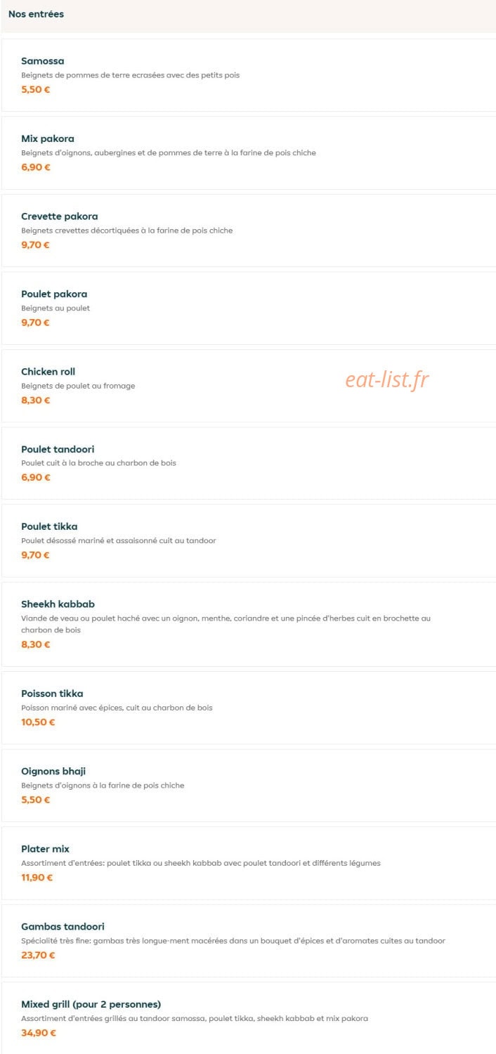 Fast Biryani — carte page 1