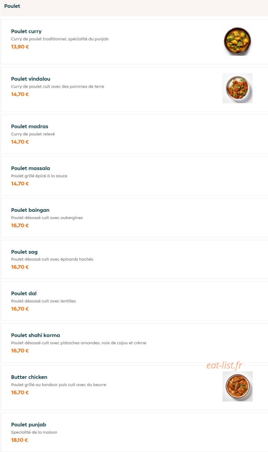 Fast Biryani — carte page 2