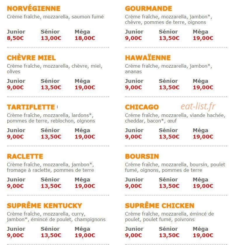 Pizza Crousty — carte page 3
