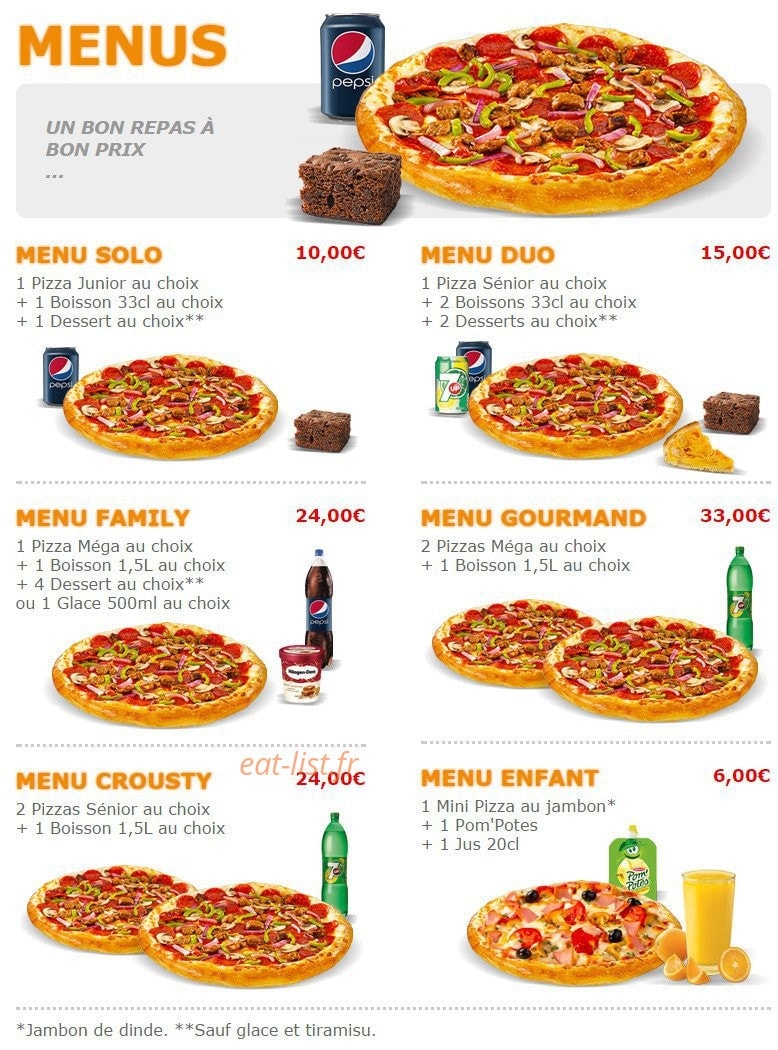 Pizza Crousty — carte page 10