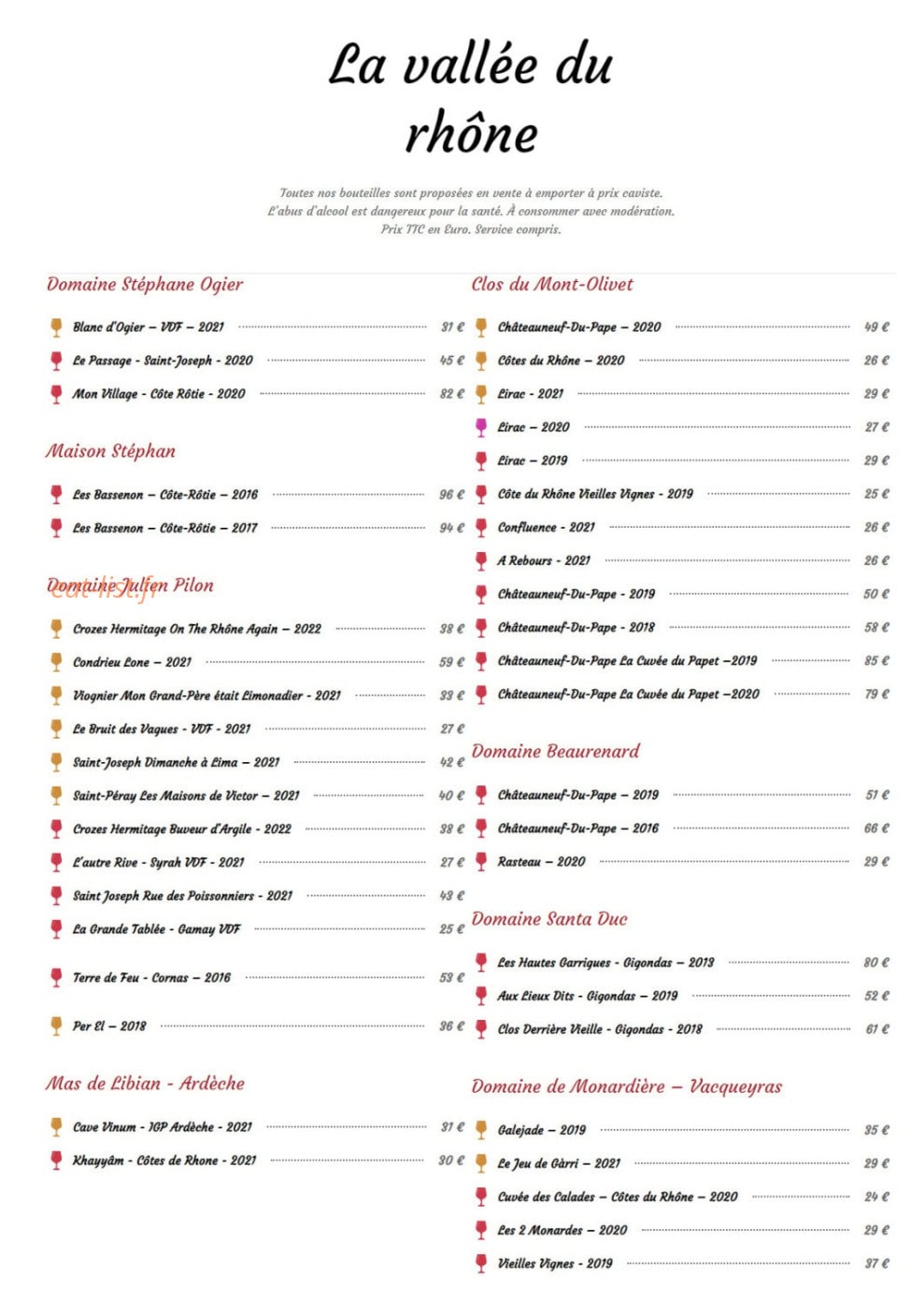 Rest'O Vin — carte page 9