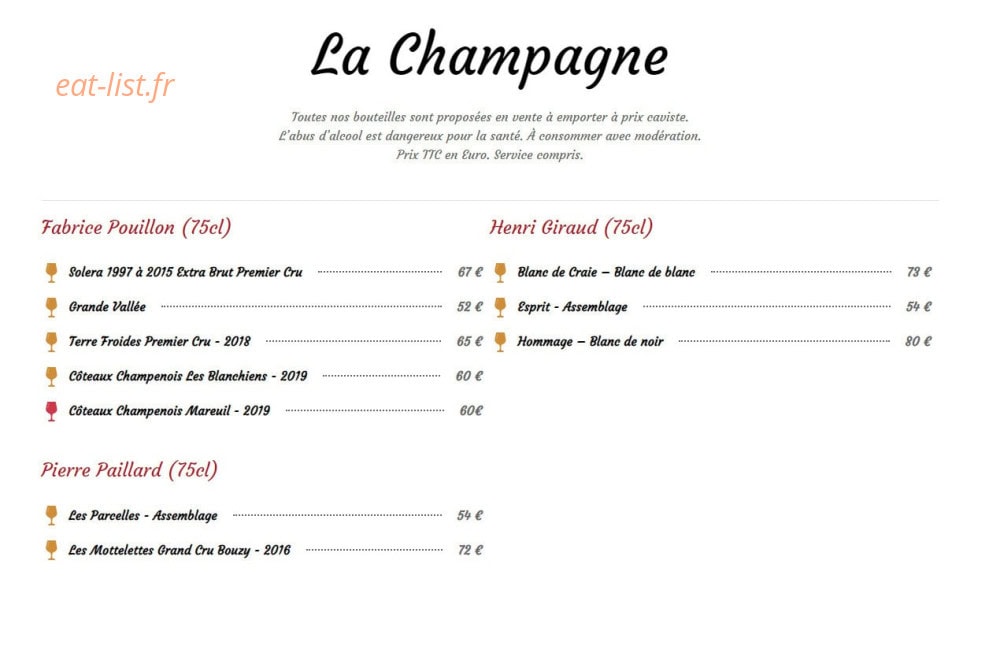 Rest'O Vin — carte page 3