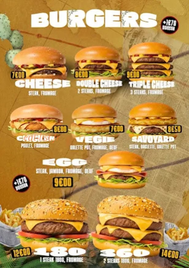 Carte et menu de Pizza Prestige à Montfort le Gesnois — Burgers