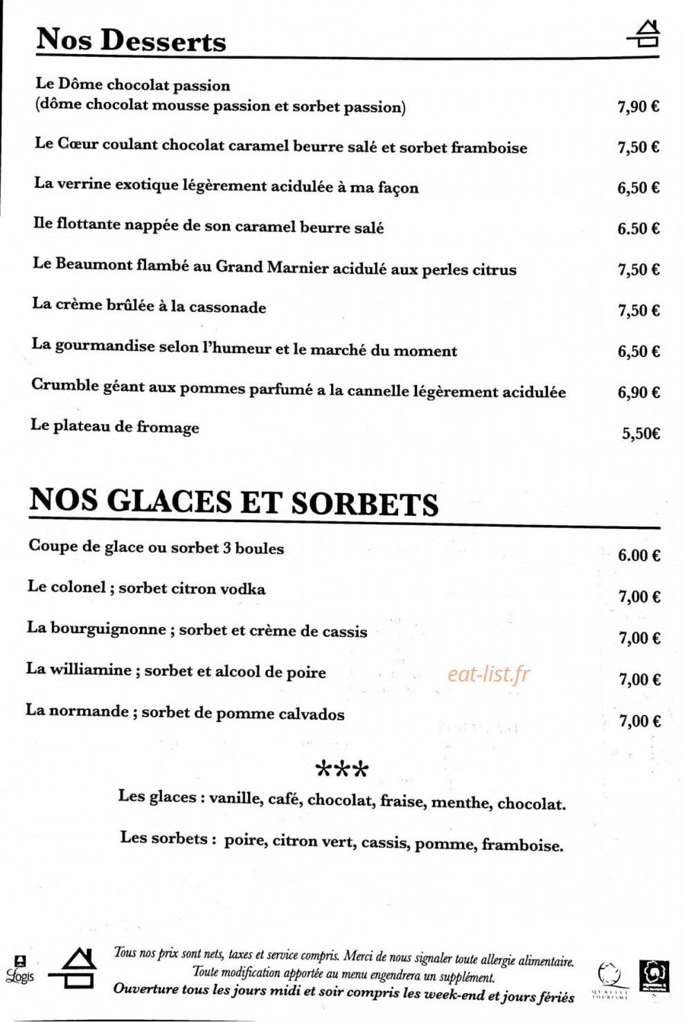 Auberge du cheval blanc — carte page 5