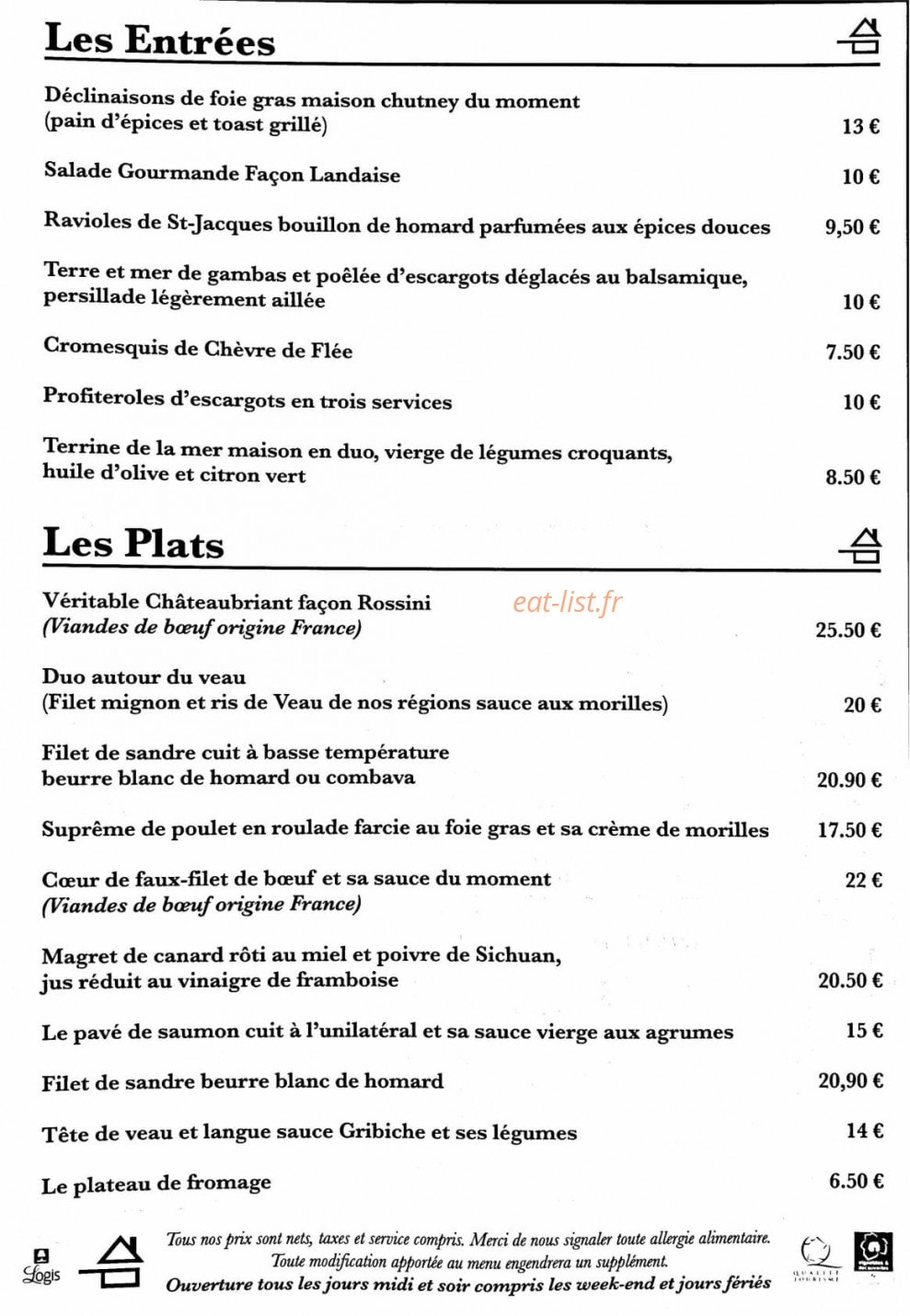 Auberge du cheval blanc — carte page 4
