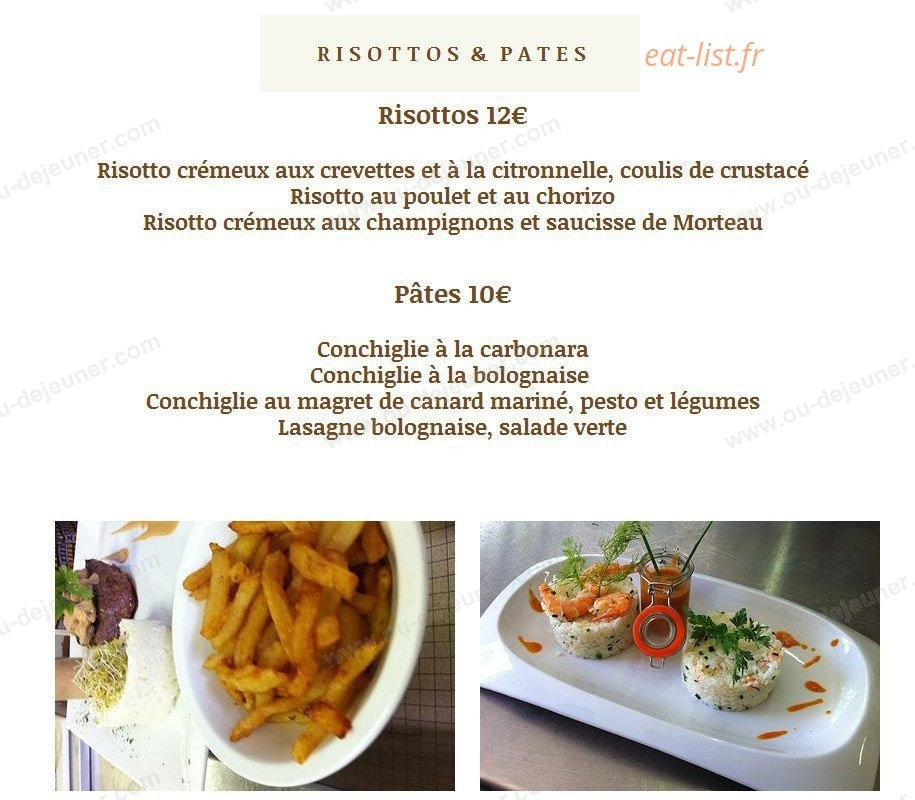 Restaurant de l'îre — carte page 3