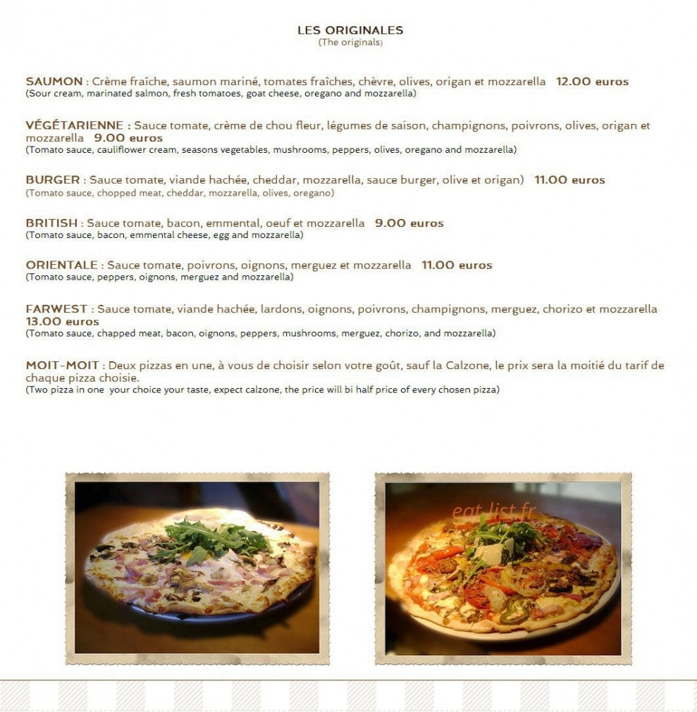 Restaurant de l'îre — carte page 6