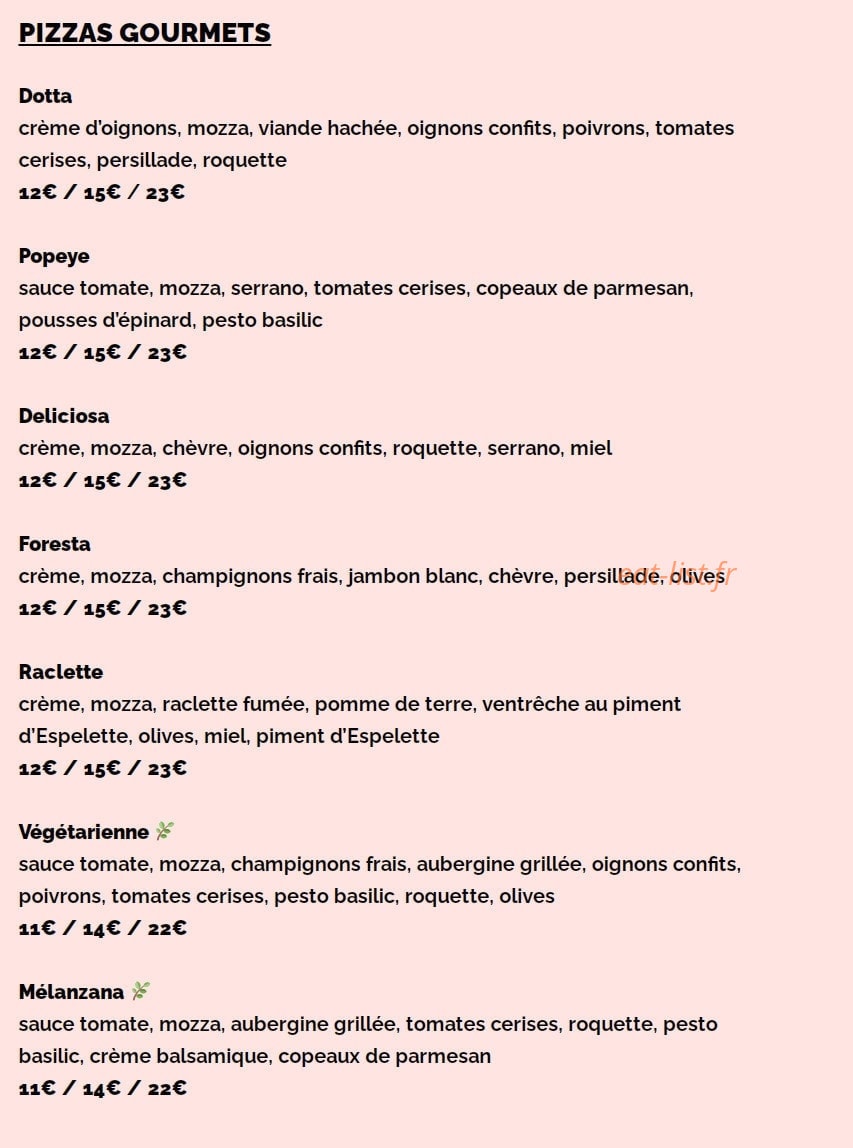 Pizza Dotta — carte page 4