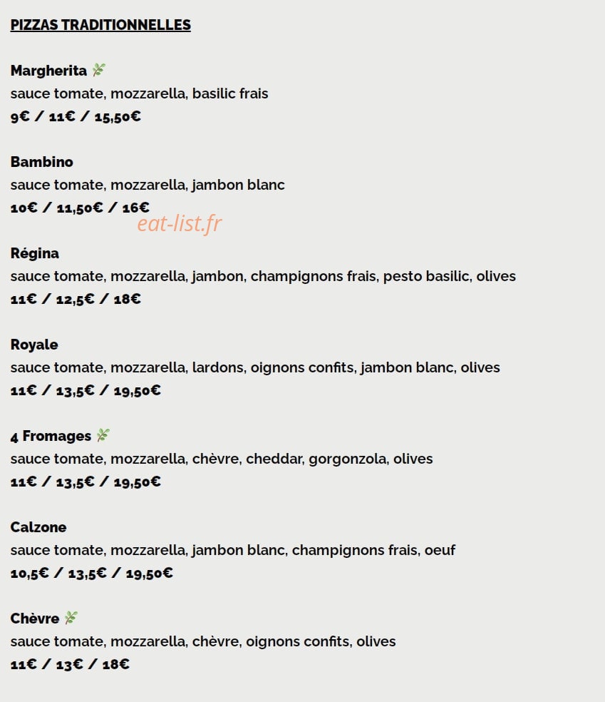 Pizza Dotta — carte page 1
