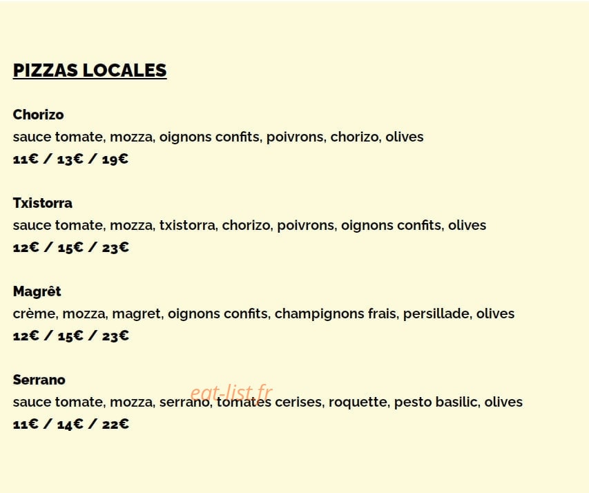Pizza Dotta — carte page 3