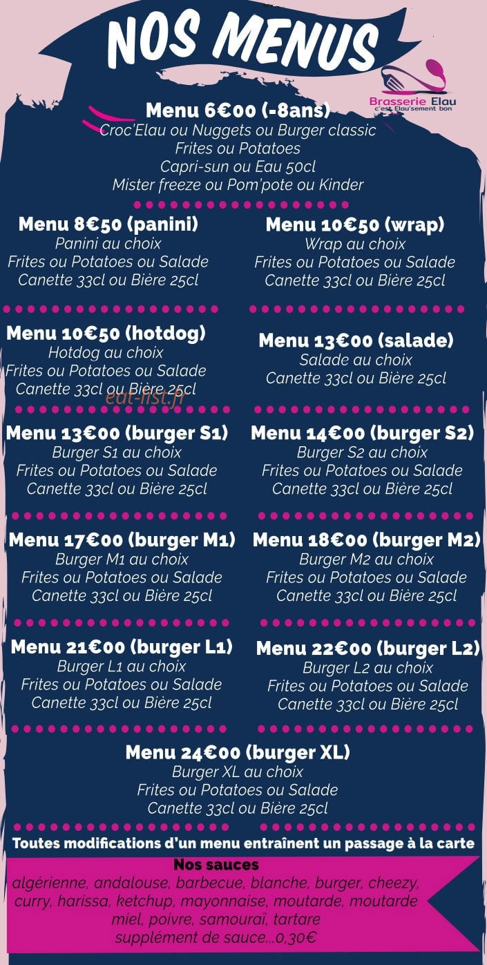 Brasserie Elau — carte page 2