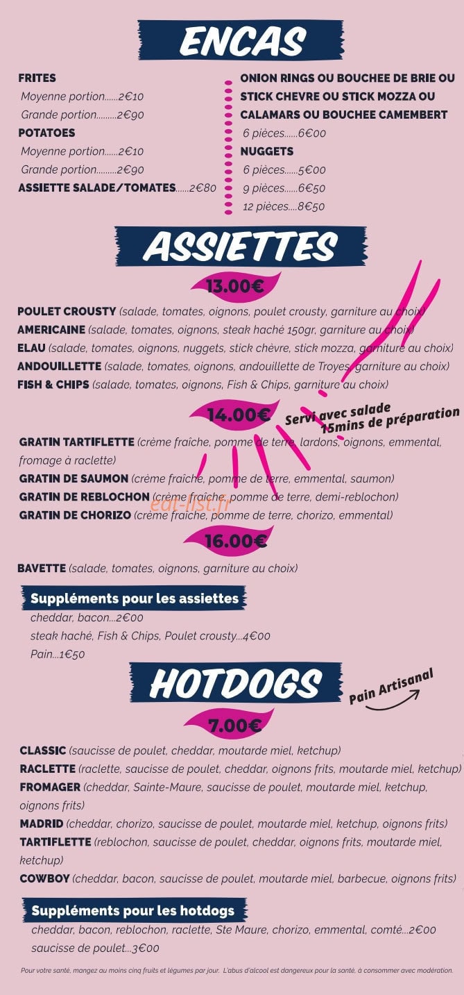 Brasserie Elau — carte page 1